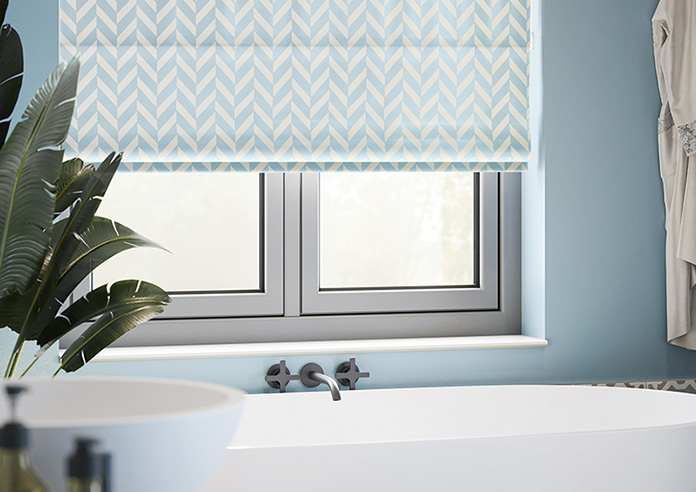 Chevron Stripe, Light Blue - Twist&Fit Roman Blind - Image 5